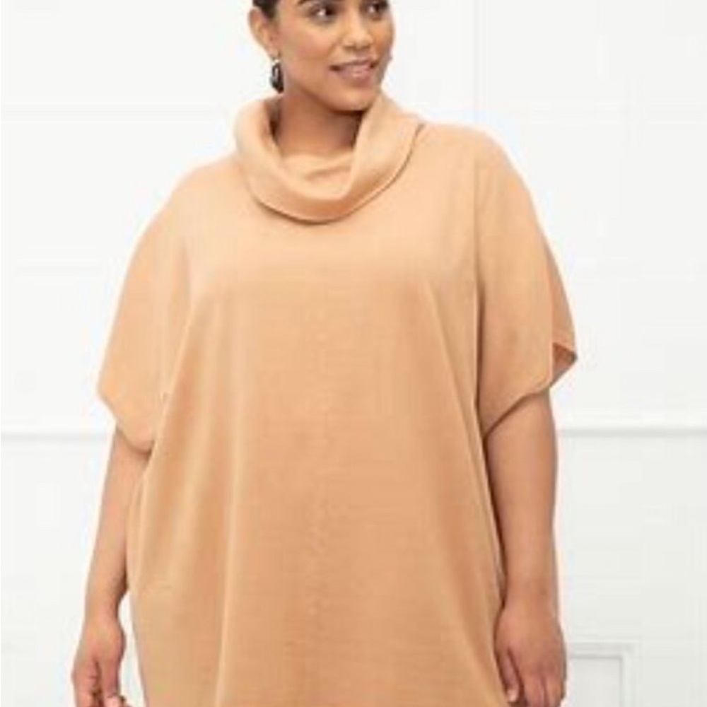 Eloquii Elements Camel Cowl Neck Oversized Sweater 22/24